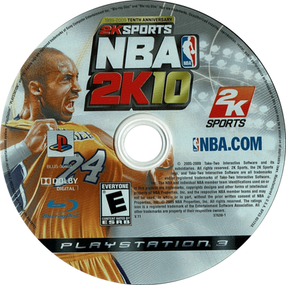 NBA 2K10 PS3 sports video game disc