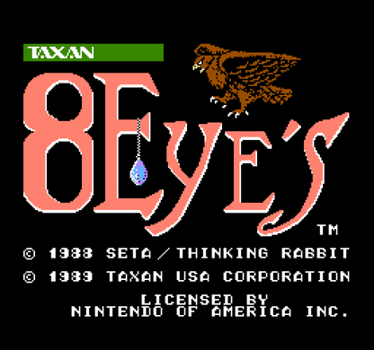 8 Eyes Nintendo Entertainment System NES for action platforming video game fans featuring side scrolling gameplay fantasy adventure sword combat collectible jewels challenging levels cooperative play with the falcon Cutrus classic NES retro gaming collectible appeal gameplay
