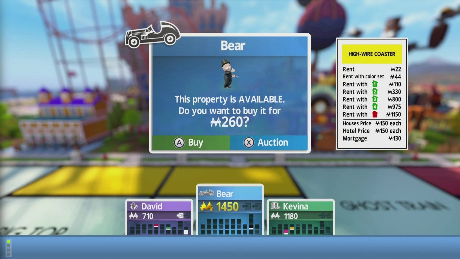 Monopoly gameplay image for Nintendo Switch (NS) video game