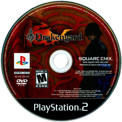 Drakengard PS2 Sony PlayStation 2 action RPG fantasy dark storyline dragon riding aerial combat hack and slash ground battles Square Enix story driven gameplay multiple endings medieval setting retro gaming PlayStation 2 software video game title disc