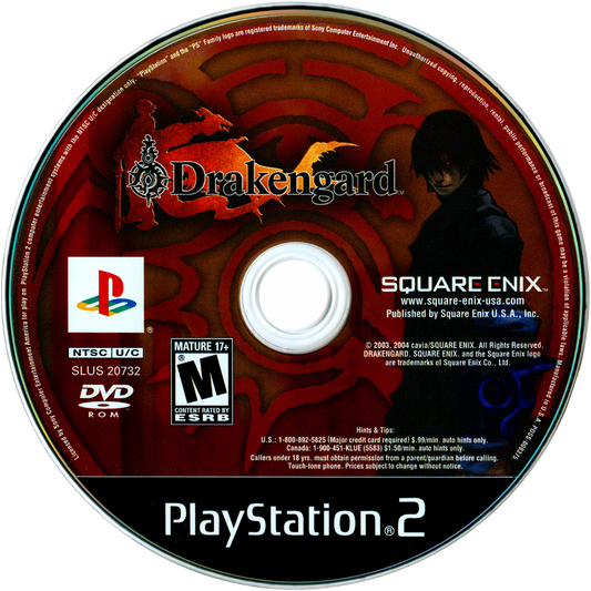 Drakengard PS2 Sony PlayStation 2 action RPG fantasy dark storyline dragon riding aerial combat hack and slash ground battles Square Enix story driven gameplay multiple endings medieval setting retro gaming PlayStation 2 software video game title disc