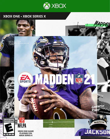Madden NFL 21 cover art for Xbox One (XONE) sports football video game.
