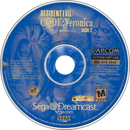 Resident Evil: CODE Veronica disc 2 art for Sega Dreamcast (DC) video game