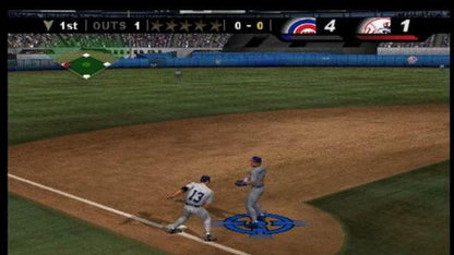 MLB Slugfest: Loaded gameplay for PlayStation 2 (PS2) featuring over‑the‑top arcade baseball action with fiery pitches, hard‑hitting collisions, and exaggerated player moves