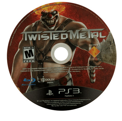 Twisted Metal disc for PlayStation 3 (PS3) video game