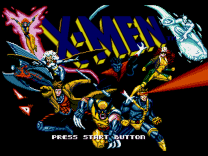 X-Men Sega Genesis retro video game action platformer title screen (1993)