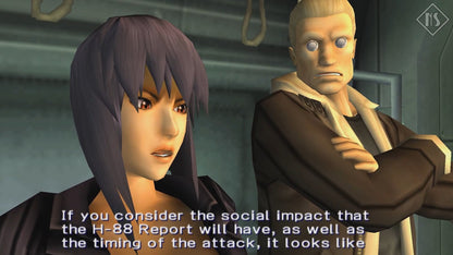 Ghost in the Shell Stand Alone Complex Complete in Box CIB PlayStation Portable PSP for action shooter video game fans featuring tactical third person combat futuristic cyberpunk gameplay stealth missions anime inspired storytelling sci fi environments multiplayer modes collectible gaming appeal cut screen gameplay