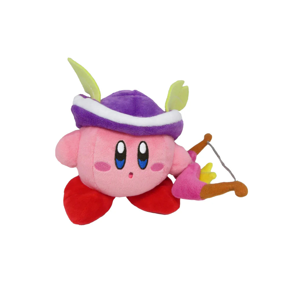 Kirby 5 inch Sniper plush Nintendo character soft stuffed toy sniper ability Kirby plush collectible cute gaming merchandise pink Kirby with scope retro video game character gift soft toy collectible