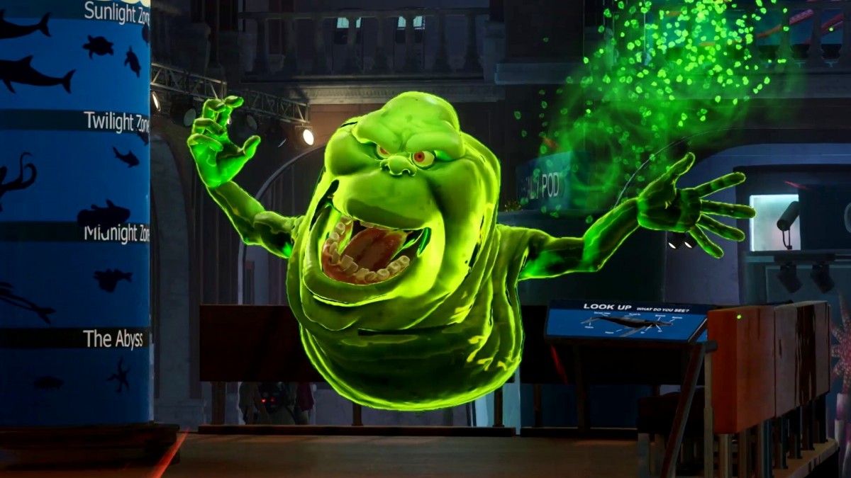 Ghostbusters: Spirits Unleashed for PlayStation 4 (PS4) at Gamers INC, featuring fun asymmetrical multiplayer where teams of Ghostbusters hunt a player-controlled ghost, with customizable gear, classic Ghostbusters humor, and spooky haunted locations to capture or escape from the paranormal chaos gameplay screenshot