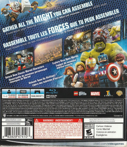 LEGO Marvel Avengers PlayStation 3 PS3 cover art collectible superhero action adventure game authentic classic gaming rear art 