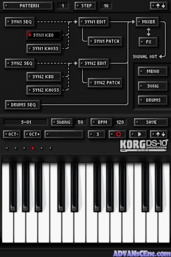 KORG DS-10 Synthesizer gameplay for Nintendo DS (DS) music creation simulation video game