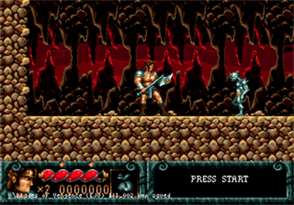 Blades of Vengeance Sega Genesis action hack and slash fantasy platformer with three characters warrior valkyrie sorceress side scrolling gameplay
