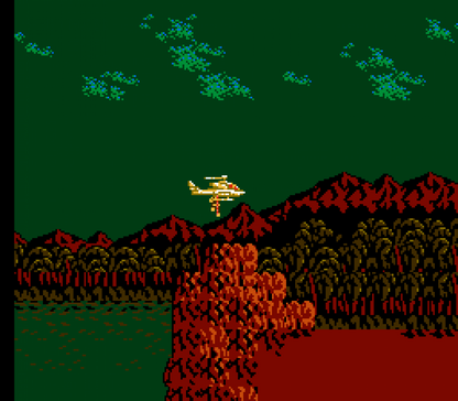Cobra Command Nintendo Entertainment System NES video game featuring helicopter combat gameplay aerial missions enemy attacks military action explosive battles strategic targeting and classic 8 bit gameplay retro video game collection collectible gaming appeal gameplay