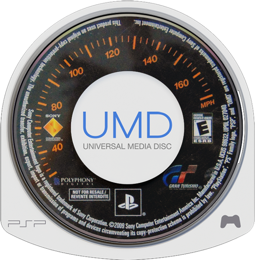 Gran Turismo PSP racing video game disc