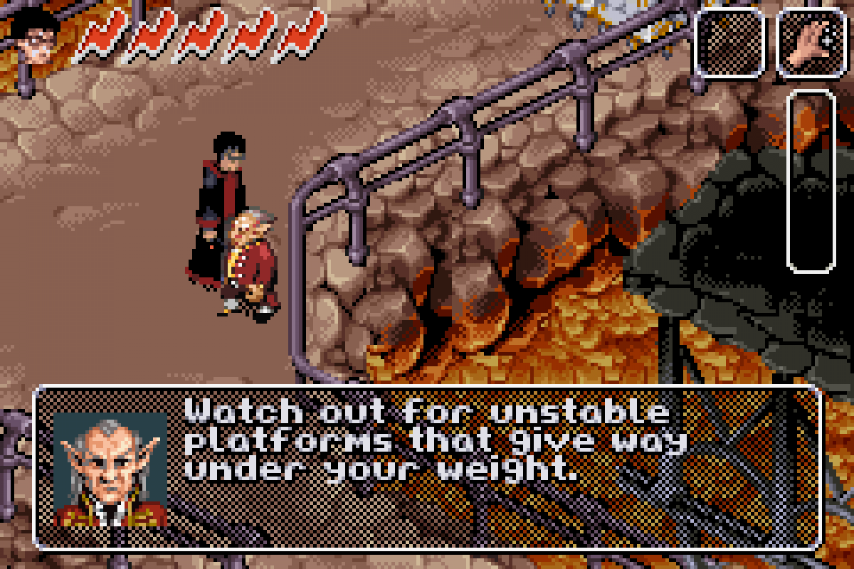 Harry Potter and the Chamber of Secrets for Game Boy Advance, gameplay for an action-adventure role-playing video game with spell casting, exploration, puzzle-solving, and wizarding world gameplay