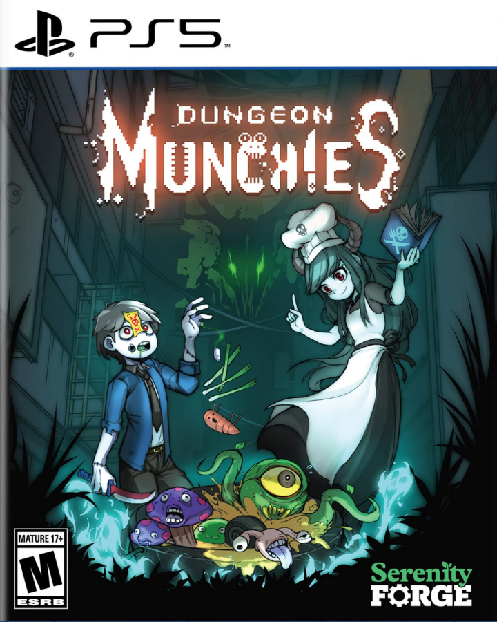 Dungeon Munchies Collector's Edition PlayStation 5 pixel art action RPG necro-chef Simmer hunting monsters cooking meals gaining abilities side-scrolling exploration meal combinations power-up system front cover