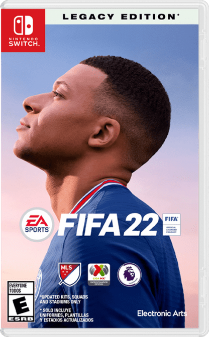 FIFA 22 Legacy Edition Nintendo Switch NS video game featuring soccer football sports gameplay international teams professional players competitive matches career mode tournaments skill moves goal scoring and classic FIFA gameplay Nintendo Switch gaming video game collection collectible gaming appeal cover art