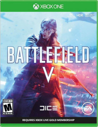 Battlefield V – Xbox One (XONE) cover art for World War II first-person shooter game