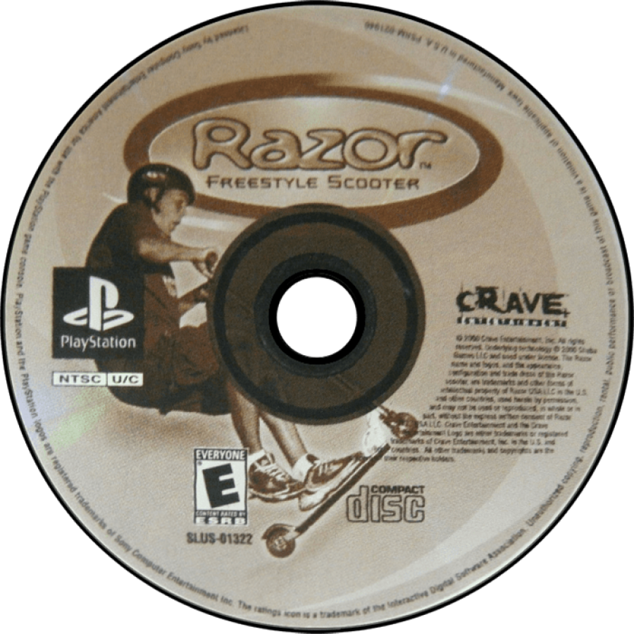 Razor Freestyle Scooter PS1 PlayStation 1 extreme sports scooter riding game trick based arcade gameplay retro video game disc