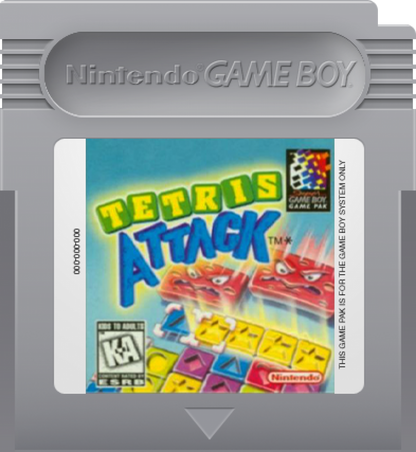Tetris Attack Nintendo Game Boy GB for puzzle retro video game fans featuring fast paced tile matching strategic gameplay colorful character themes challenging puzzle levels addictive arcade action classic handheld gaming collectible gaming appeal front cartridge