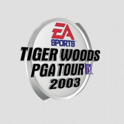 Tiger Woods PGA Tour 2003 – PlayStation 2 (PS2) video game title screen, golf sports simulation.