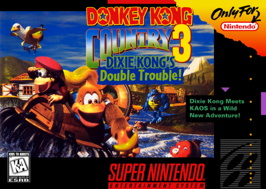 Donkey Kong Country 3: Dixie Kong's Double Trouble – Super Nintendo Entertainment System (SNES) Front cover Box art image 