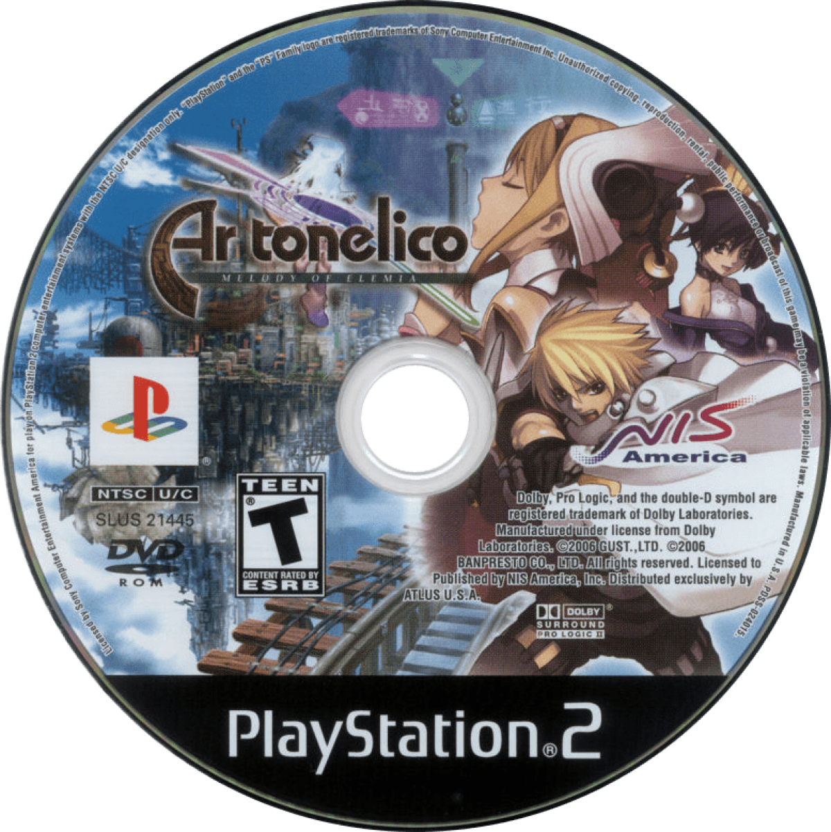 Ar Tonelico: Melody of Elemia PlayStation 2 (PS2) video game featuring deep JRPG role-playing gameplay immersive world building music-driven magic system strategic real-time combat story rich fantasy narrative and Heliodor lore experience on Sony’s classic home console. disc