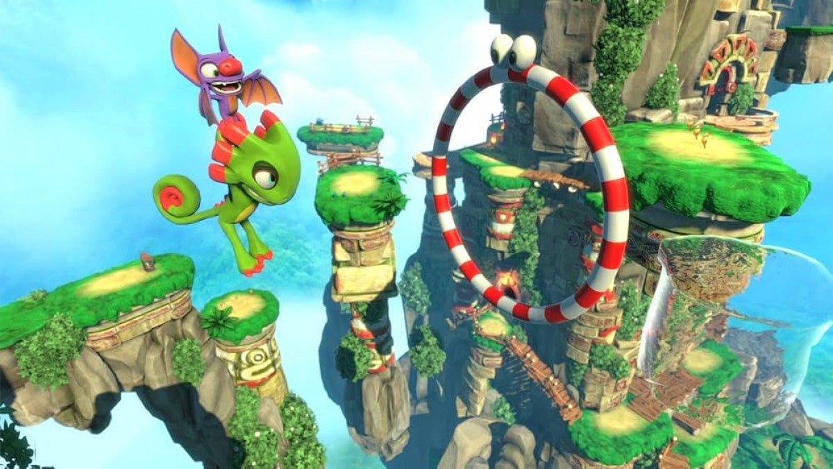 Yooka Laylee game featuring colorful 3D platforming gameplay, open world exploration, and a retro-inspired adventure from the creators of Banjo-Kazooie gameplay