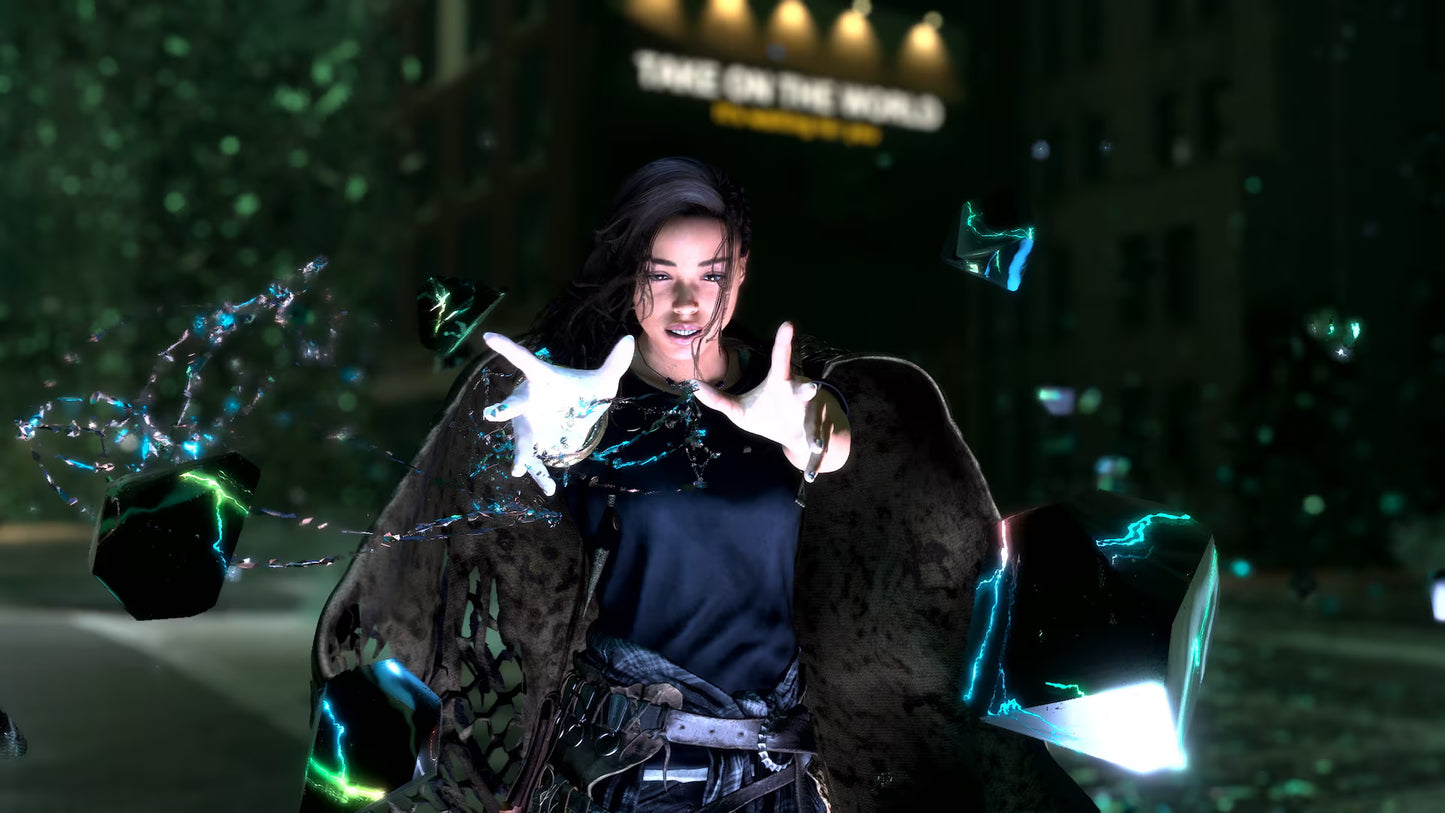 Forspoken for PlayStation 5 action RPG featuring magical parkour combat open world exploration in Athia and story driven fantasy adventure gameplay