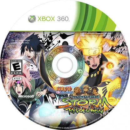 Naruto Shippuden: Ultimate Ninja Storm Revolution disc for Xbox 360 (X360) anime fighting video game