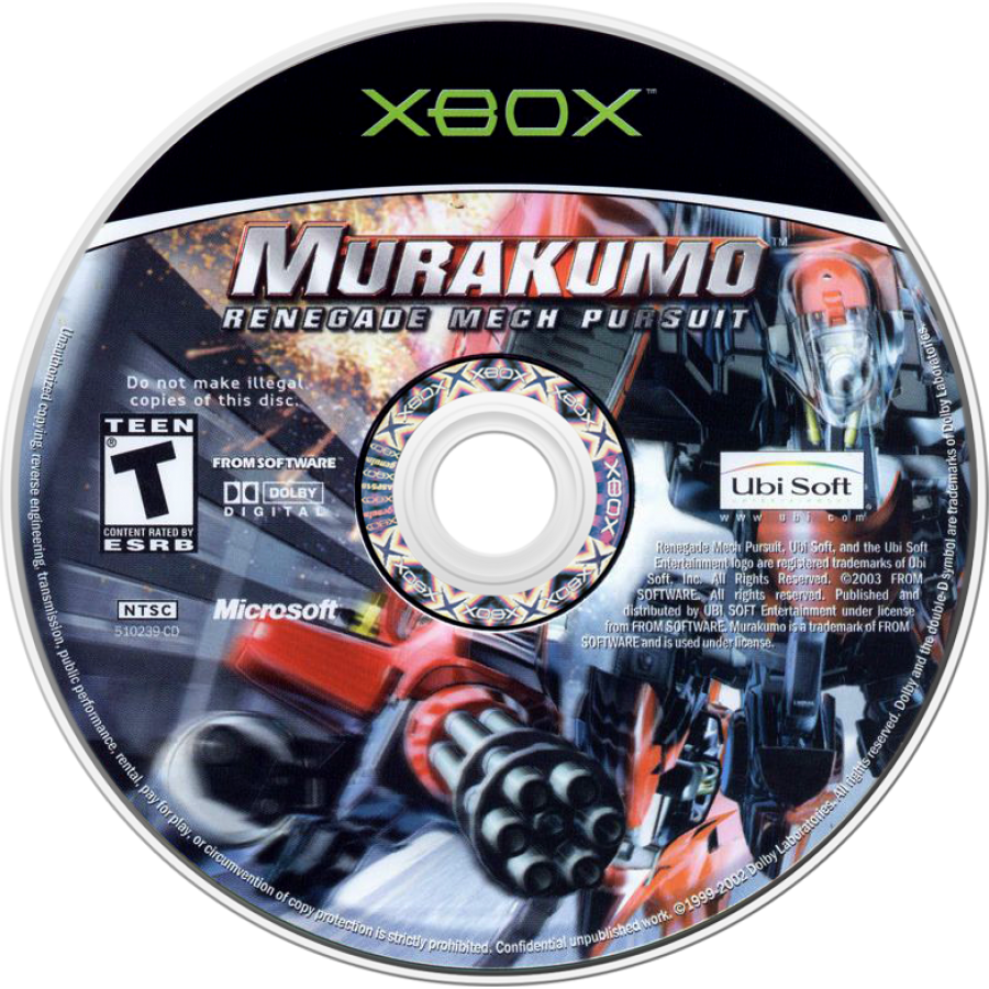Murakumo: Renegade Mech Pursuit retro Xbox video game Murakumo Renegade Mech Pursuit mech combat aerial dogfighting sci fi action shooter mission based gameplay futuristic combat console title Xbox release disc
