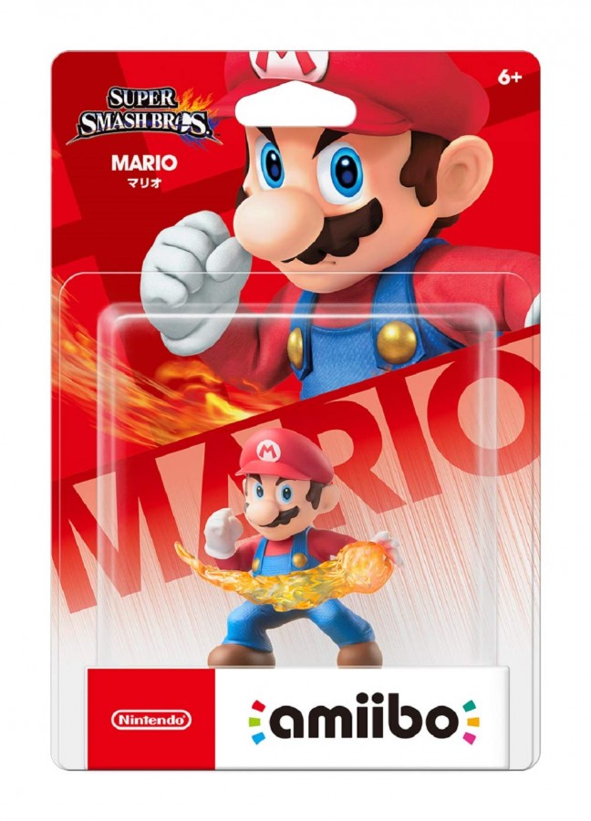 Mario Amiibo Super Smash Bros Nintendo Amiibo sealed collectible figure featuring Mario from Super Mario detailed character design Super Smash Bros styling NFC functionality compatible Nintendo games sealed packaging Amiibo collection display collectible and gaming accessory appeal