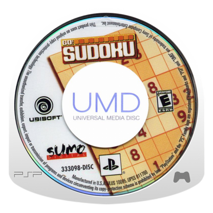 Go! Sudoku PlayStation Portable PSP for retro video game enthusiasts featuring classic puzzle gameplay number placement challenges brain training mechanics multiple difficulty levels portable handheld puzzle solving entertainment and collectible gaming appeal UMD