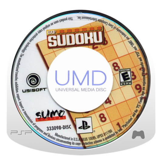 Go! Sudoku PlayStation Portable PSP for retro video game enthusiasts featuring classic puzzle gameplay number placement challenges brain training mechanics multiple difficulty levels portable handheld puzzle solving entertainment and collectible gaming appeal UMD
