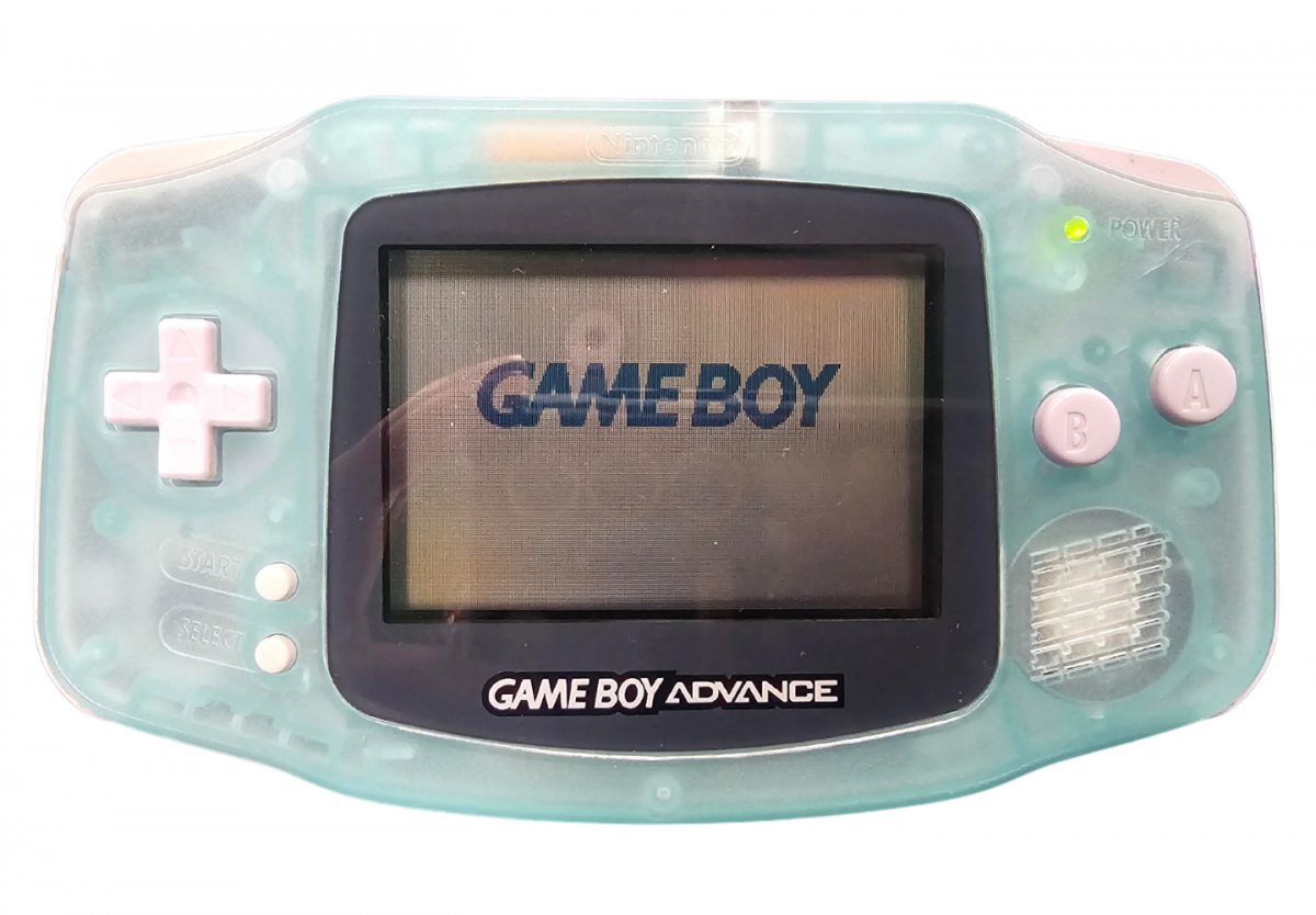 Nintendo Game Boy Advance GBA Handheld Console Glow in the Dark Green Scratch and Scuff Condition portable gaming system featuring glow in the dark green design classic Nintendo hardware handheld gaming experience retro video game system portable console collectible gaming setup and Nintendo collection appeal front screen on