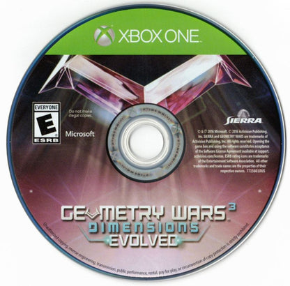 Geometry Wars 3: Dimensions Evolved disc for Xbox One (XONE) arcade twin-stick shooter video game