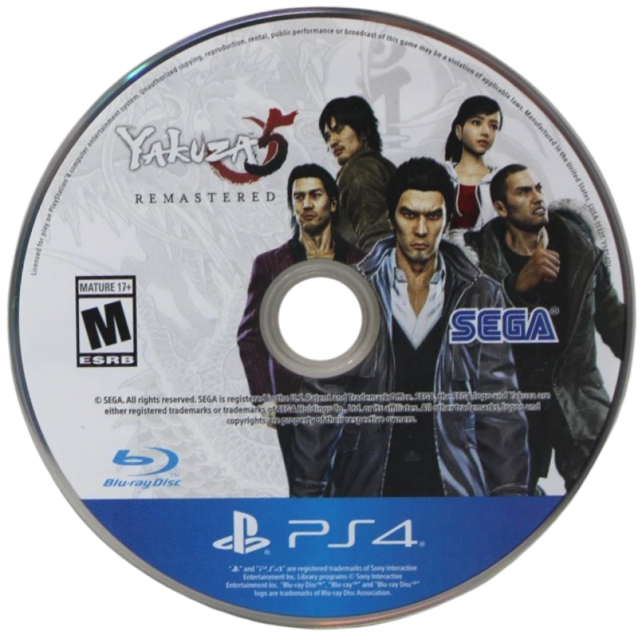 The Yakuza Remastered Collection – PlayStation 4 (PS4) video game disc, action-adventure.