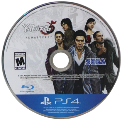 The Yakuza Remastered Collection – PlayStation 4 (PS4) video game disc, action-adventure.