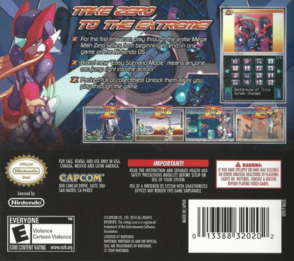 Megaman Zero: Collection back cover art for Nintendo DS (DS) video game