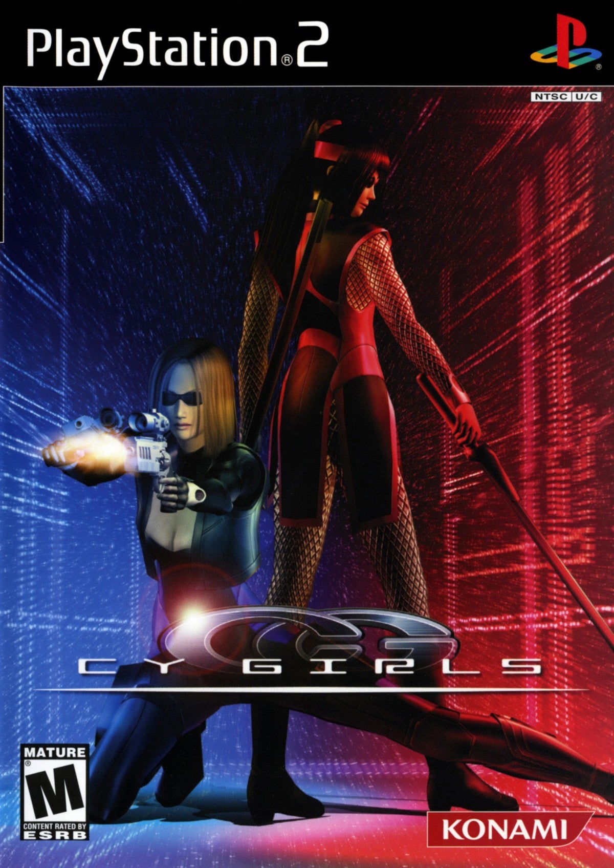 Cy Girls PS2 Sony PlayStation 2 action stealth game cyber espionage female protagonists Ice and Aska infiltration missions martial arts combat gadgets dual character gameplay anime style spy thriller retro gaming PlayStation 2 software video game title cover art
