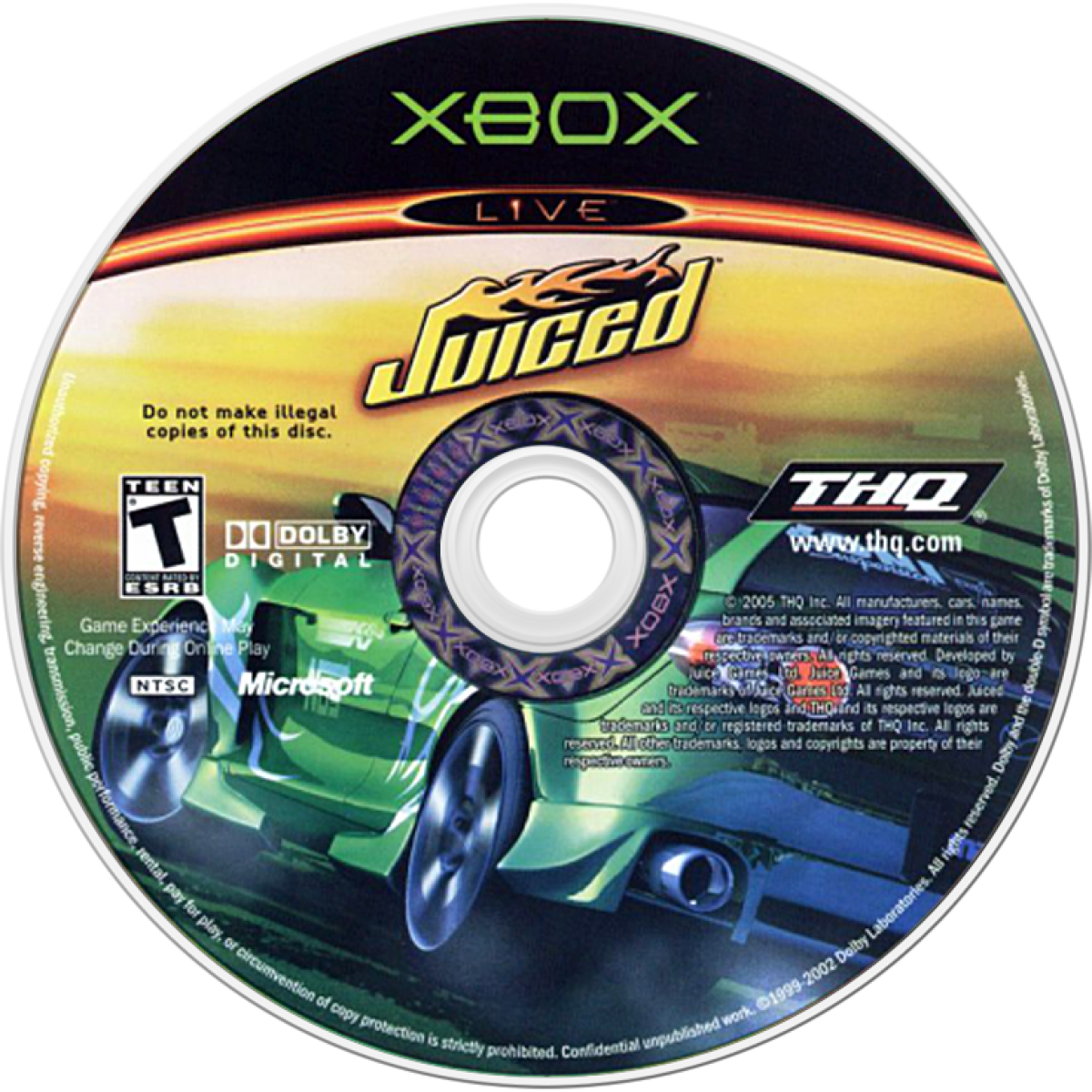 Juiced Xbox XBOX for racing video game fans featuring import street racing customizable cars performance upgrades competitive circuit events arcade and simulation driving styles licensed vehicles multiplayer racing action collectible gaming appeal game disc