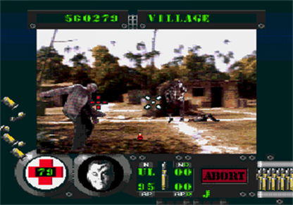 Corpse Killer Sega CD full motion video FMV zombie shooter horror game rail shooting tropical island setting undead enemies live action footage arcade style combat Digital Pictures retro gaming Sega CD software video game title gameplay