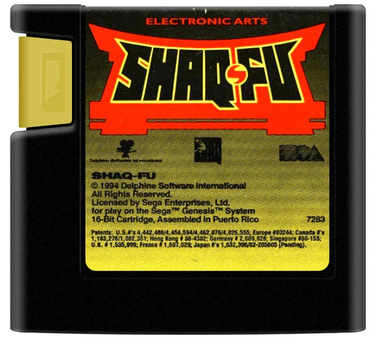 Shaq Fu Sega Genesis GEN for retro video game enthusiasts featuring one on one fighting gameplay iconic Shaquille O'Neal character fast paced martial arts combat fantasy arenas special moves competitive battles and collectible gaming appeal cartridge