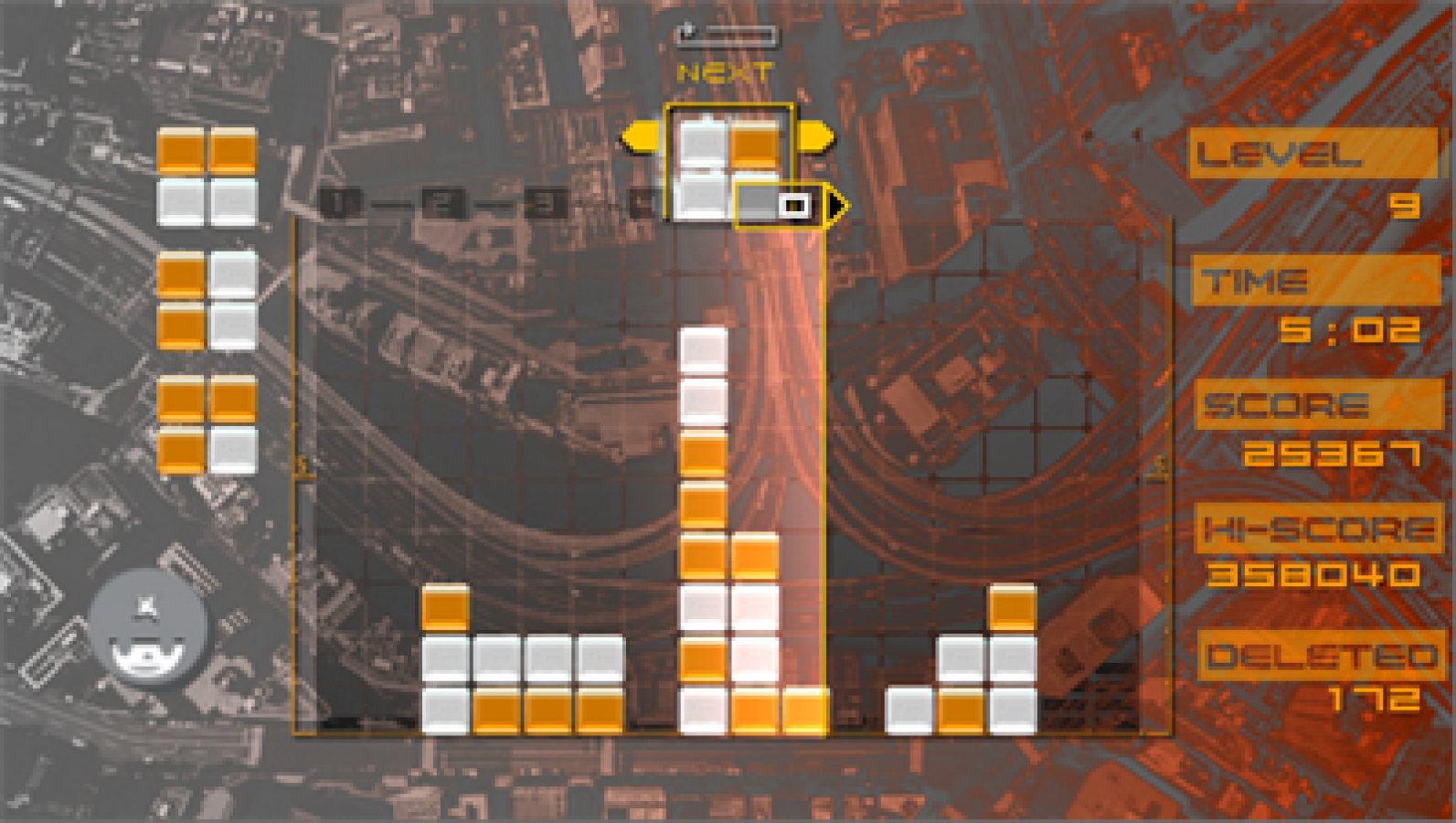 Lumines gameplay for Playstation Portable video game. 