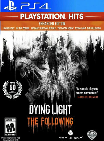 Dying Light: The Following [Enhanced Edition][PlayStation Hits] – PlayStation 4 (PS4) video game cover image, action survival horror by Techland