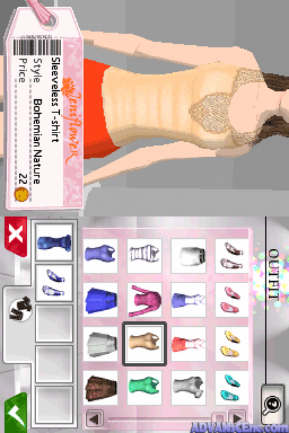 Imagine: Fashion Designer gameplay for Nintendo DS (DS) fashion design simulation video game