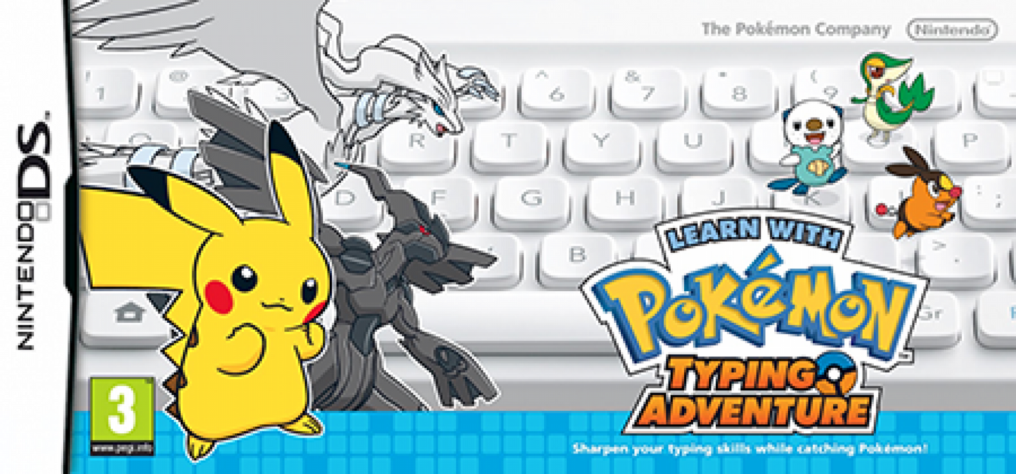 Learn with Pokémon Typing Adventure Nintendo DS import game no keyboard featuring educational typing gameplay with Pokémon characters alternate cover full 