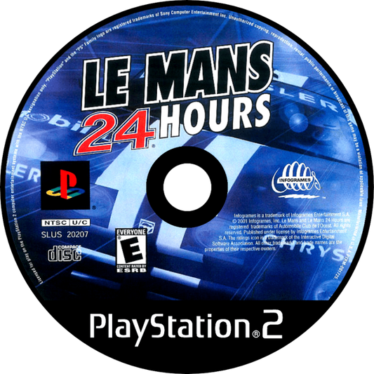 Le Mans 24 Hours disc art for Playstation 2 (PS2) video game