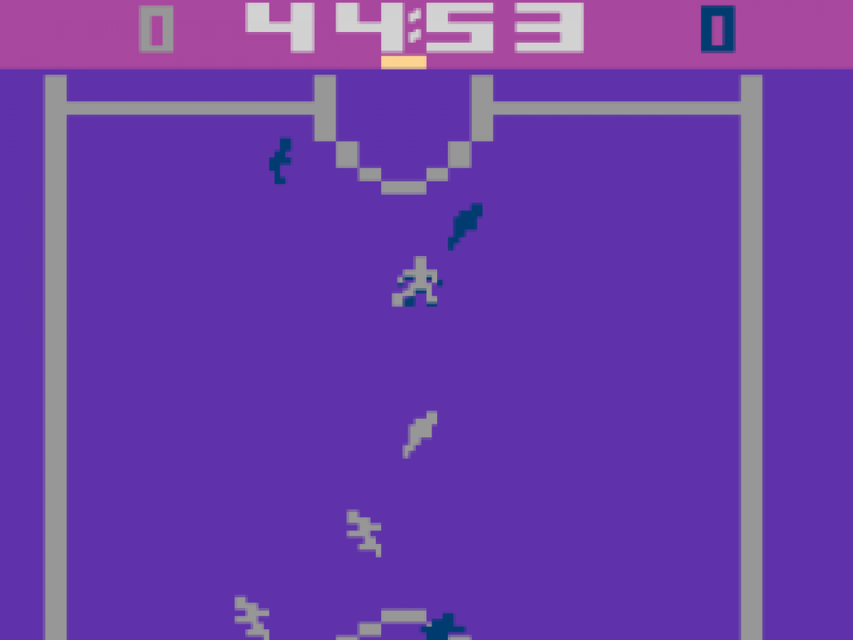Football gameplay art for Atari 2600 video game 