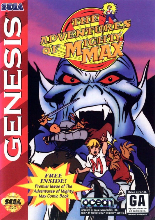The Adventures of Mighty Max Sega Genesis retro video game action platformer cover art (1994)